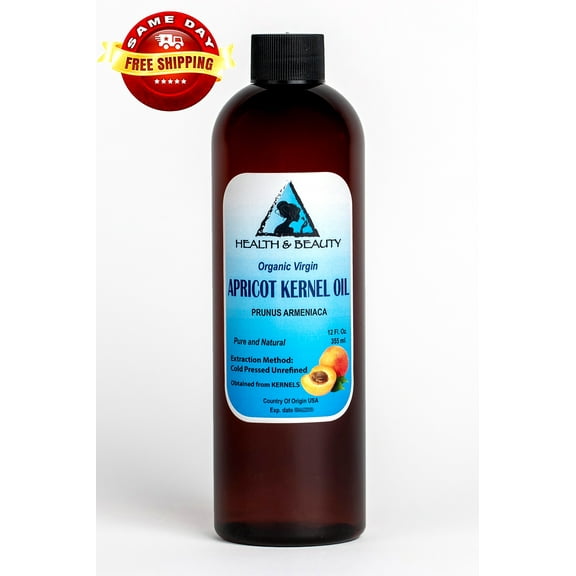Apricot Kernel Oil Unrefined Organic Virgin Cold Pressed Raw Natural Pure 12 oz