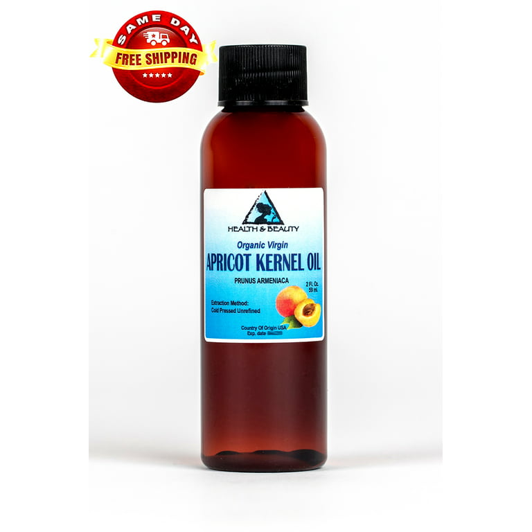 Apricot Kernel Oil Unrefined Organic Virgin Cold Pressed Raw Natural Pure 2  oz 