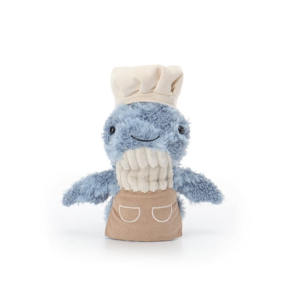 Apricot Lamb Cook Whale Plush Toy for Kids 7.9 Inches