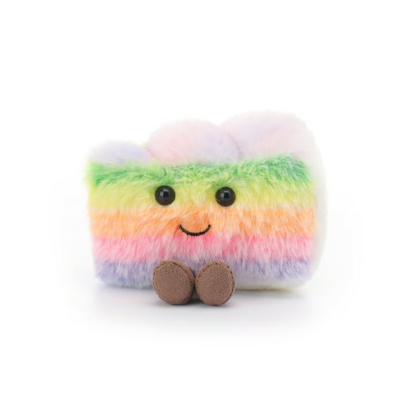 Apricot Lamb Sliced Rainbow Cake Plush Toy for Kids 2.8 Inches