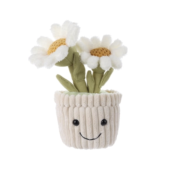 Apricot Lamb Soft Daisy Plush Toy Plant for Kids 10 Inches