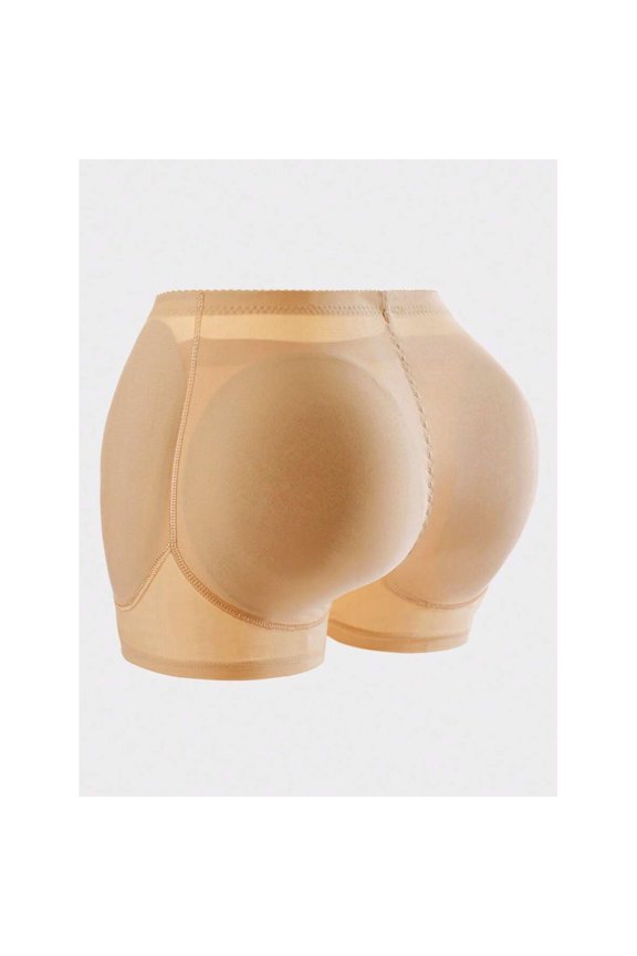 Apricot Seamless Shapewear Shorts With Removable Pads, Butt Lifter Hip Enhancer, Tummy Control