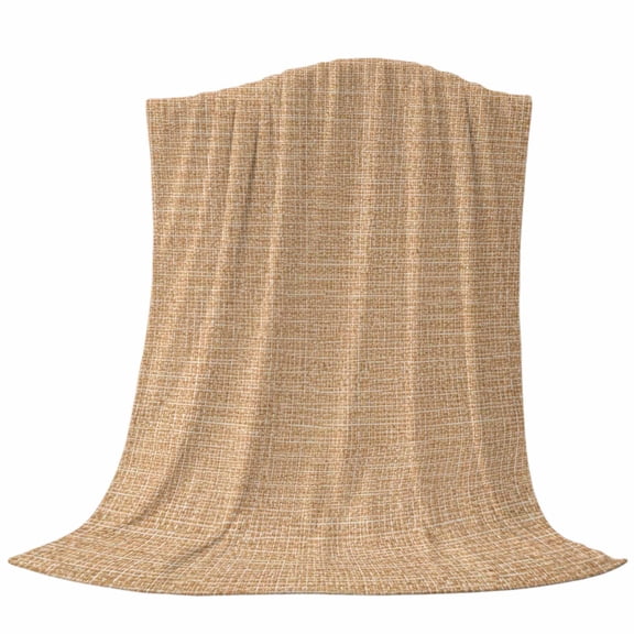 Apricot Solid Color Throw Flannel Blanket Beige Woven Fabric Texture Rustic Minimalist Super Soft Cozy Bed Blanket, Lightweight Plush Fuzzy Bed Throw for Bedroom Sofa Couch Living Room 30x40in