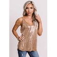 thumbnail image 1 of Apricot Spaghetti Strap Sequin Tank Top, 1 of 4