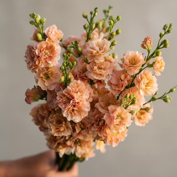 Apricot Stock 50 Seeds - Katz Matthiola Incana, Fragrant Blooms