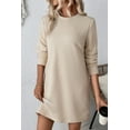 thumbnail image 1 of Apricot Textured Long Sleeve Mini Shift Dress, 1 of 11