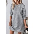 thumbnail image 1 of Apricot Textured Long Sleeve Mini Shift Dress, 1 of 11