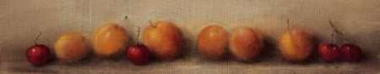 Apricots and Cherries Canvas Art - Judith Levin (8 x 24)