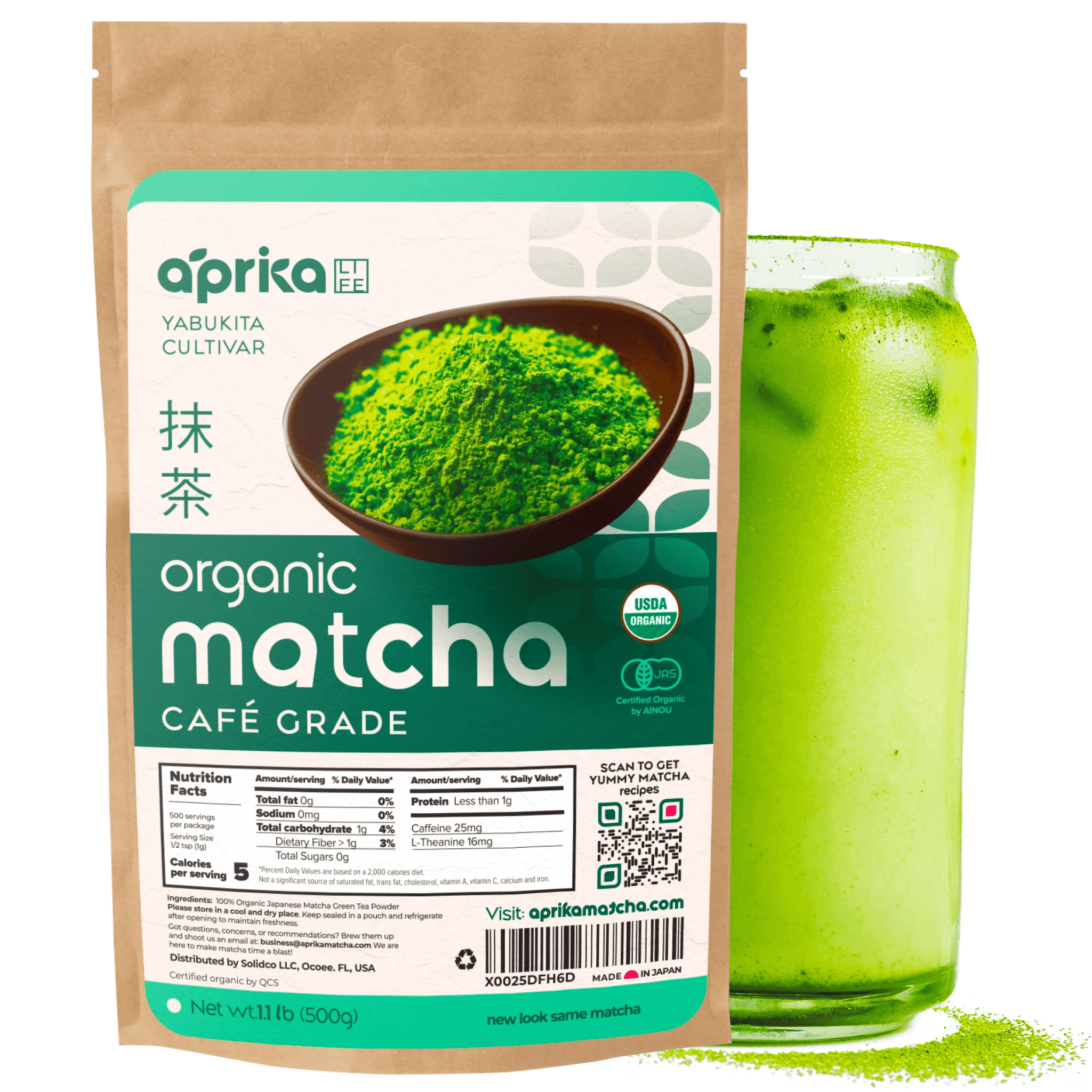 Aprika Life 100% Organic Japanese Matcha Green Tea Powder, 1.1lbs