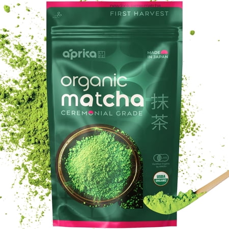 Aprika Life Japanese Ceremonial Matcha Green Tea Powder - USDA & JAS Organic - Premium, First Harvest from Japan - 100g / 3.5 oz