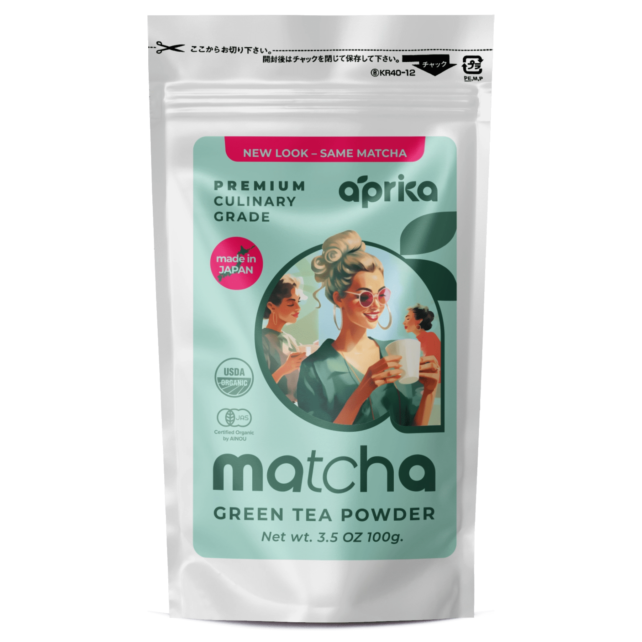 AprikaLife 100% Organic Japanese Matcha Green Tea Powder 3.5oz