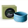 thumbnail image 1 of AprikaLife Traditional Japanese Matcha Tea Bowl Handmade Ceramic Tea Ceremony Cup Blue Matte Glaze, 1 of 8
