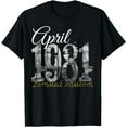 thumbnail image 1 of April 1981 Tee - 40 Year Old Shirt 1981 40th Birthday Gift T-Shirt, 1 of 3