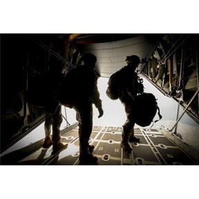 April 22 2015 - U.S. Army Green Berets From The 7th Special Forces Group Wait To Jump Out of A C-130H3 Hercules for Exercise Emerald Warrior At Hurlburt Field Florida Poster