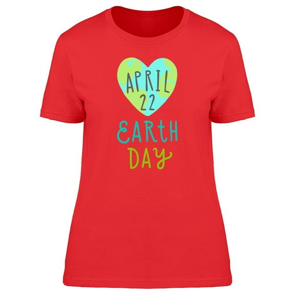 April 22 Earth Day Heart Doodle T-Shirt Women -Image by Shutterstock, Female Medium