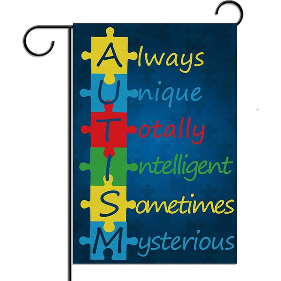 April Autism Awareness Garden Flag Linen Asperger April Month Front Yard Sign Outdoor Decoration