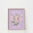 April Birth Month Flower Nursery Wall Art Print, Sweet Pea, Botanical ...