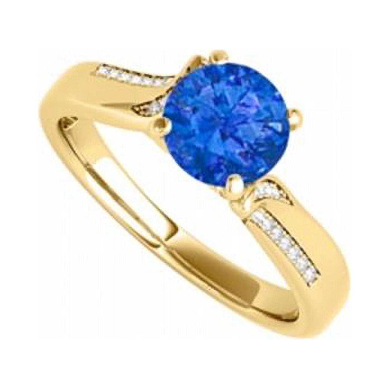 Saffhire April Birthstone CZ & Sapphire Ring - 1.25 CT TGW , 26