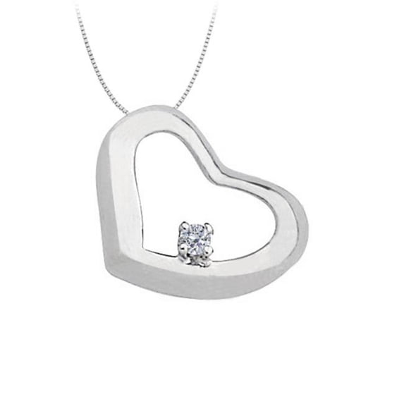 April Birthstone Cubic Zirconia Heart Pendant in Sterling Silver 0.15 CT TGW
