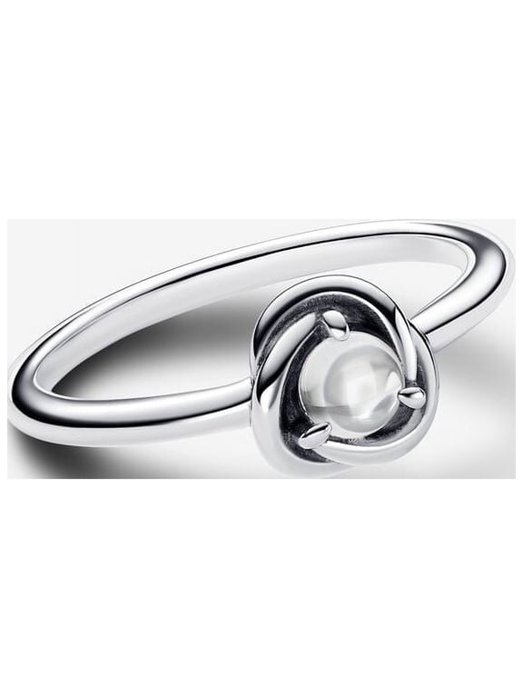 April Clear Eternity Circle Ring