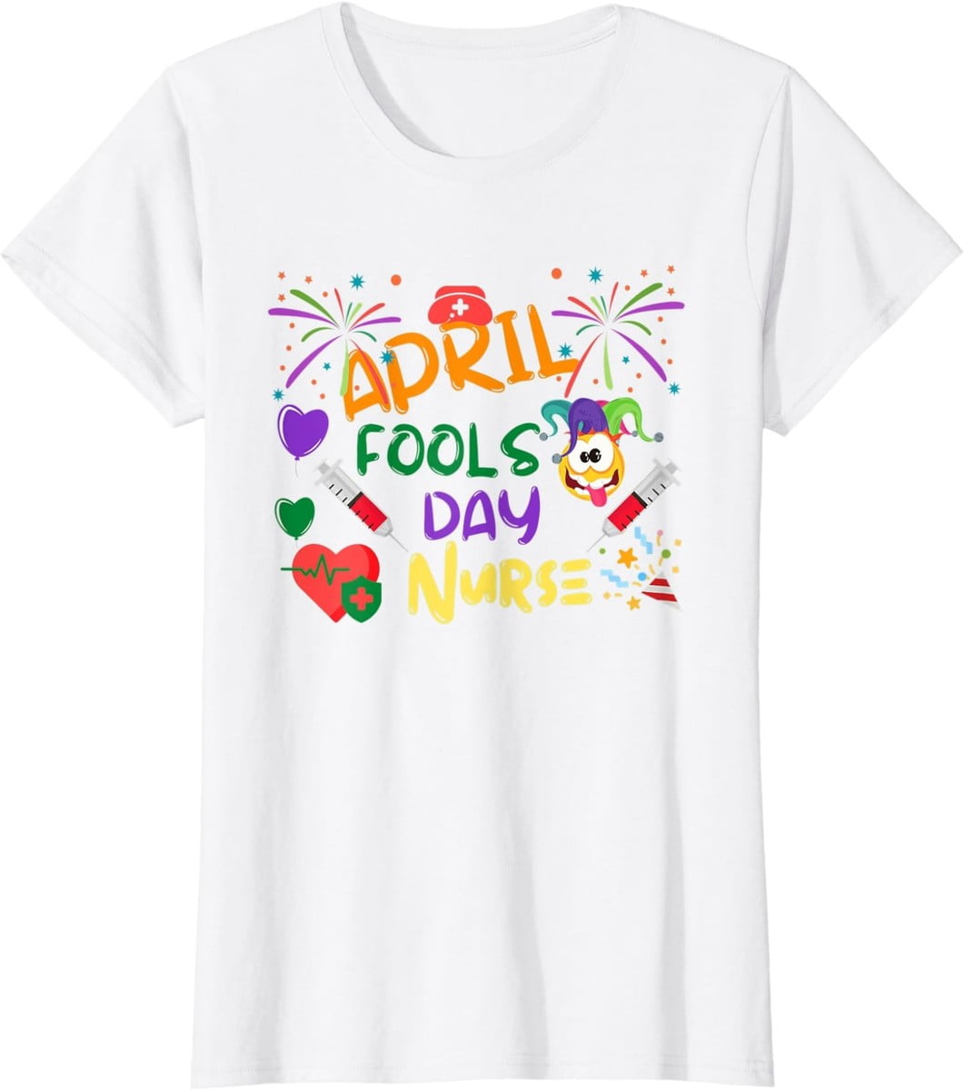 April Fool Day for Nurse Costume Casual Crew Neck T Shirt for Women ...