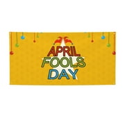 April Fools Day Banner Backdrop Porch Sign Small Holiday Banners for Room Yard Sports Events Parades Party