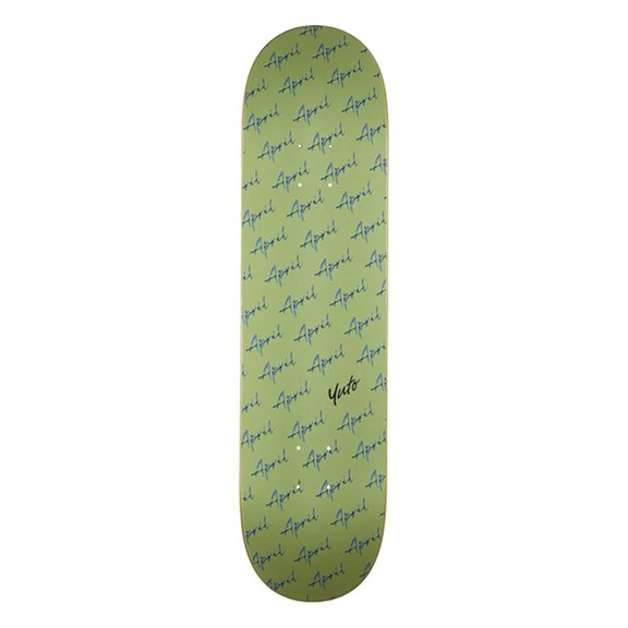 April Horigome Script Logo Skateboard Deck - 8.0" Green (Deck Only)