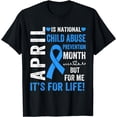 thumbnail image 1 of April Is Child Abuse Prevention Month Awareness Blue Ribbon T-Shirt, 1 of 4
