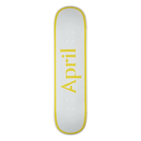 April OG Logo Skateboard Deck - 8.25" Yellow/White (Deck Only)