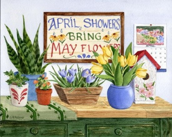 April Showers Canvas Art - Maureen Mccarthy (20 x 16)