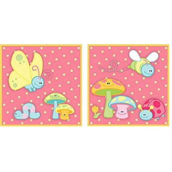 April Showers - Flower and Bugs - Peel & Stick Wall Stickers