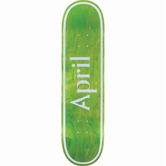 April Skateboards OG Logo Invert Mini Green Skateboard Deck - 7.25" x 28.8" (Deck Only)