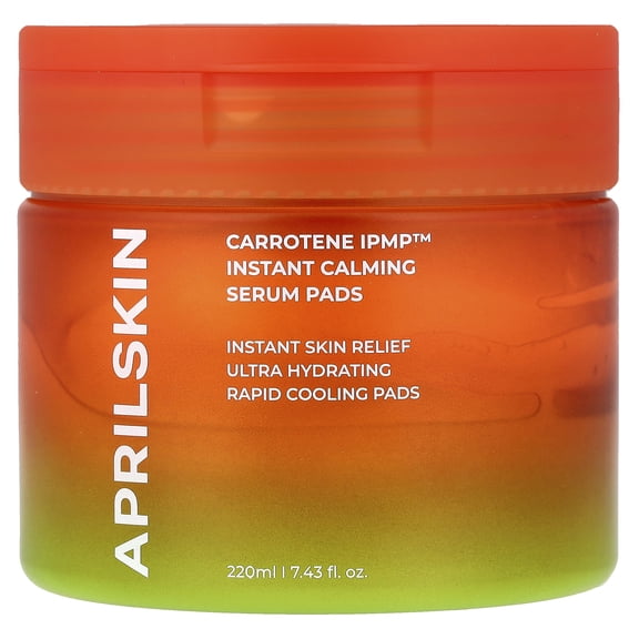 April Skin Carrotene IPMP Instant Calming Serum Pads, 7.43 fl oz (220 ml)
