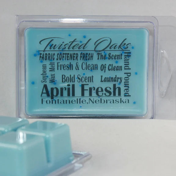 April Spring Fresh Scented. Soybean Blend Wax Melt. Twisted Oaks Wax Works.