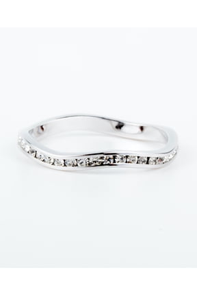 April Swarovski Crystal Birthstone Stackable ring in Sterling Silver