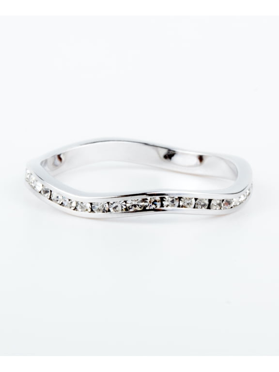 April Swarovski Crystal Birthstone Stackable ring in Sterling Silver