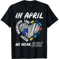 thumbnail image 1 of April We Wear Blue Accept Understand Love Autism Awareness T-Shirt, 1 of 4