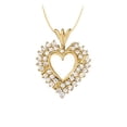 thumbnail image 1 of April birthstone CZ Heart Pendant Sterling Silver with Yellow Gold Vermeil 1 CT TGW, 1 of 1