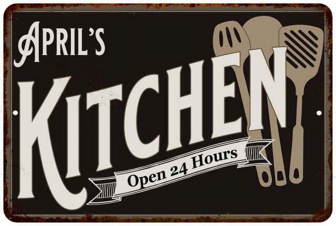 April's Kitchen Sign Metal Wall 8 x 12 High Gloss Metal 208120019145 ...