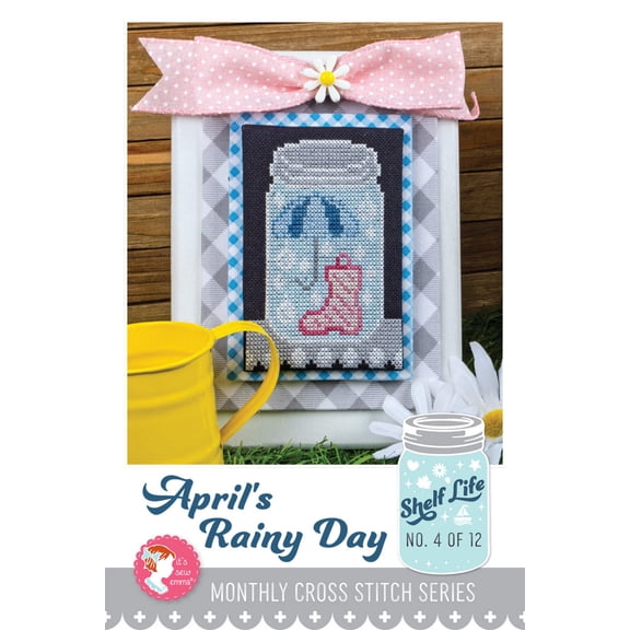 April's Rainy Day Shelf Life Cross Stitch Pattern