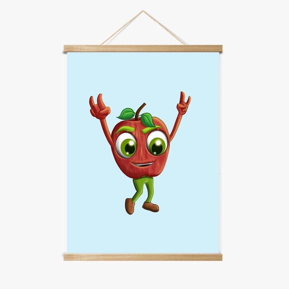 April the Apple Magnetic Wood Frame Hanger by Dancing Littles Jungle