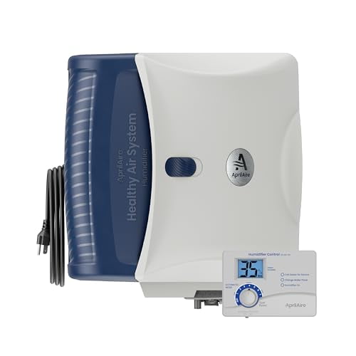 AprilAire 720A Whole-House Fan-Powered Evaporative Humidifier  21 Gallons Per Day, Water Saving With Automatic Digital Control for up to 6,250 Sq. Ft., Part of the AprilAire Healthy Air System