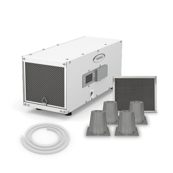 AprilAire E050 Pro Dehumidifier Bundle - 50 Pint Whole House Dehumidifier - Full Complete Kit - Crawl Spaces, Basements, Whole Homes, Commercial up to 1,600 sq. ft - 5 Year Warranty Included
