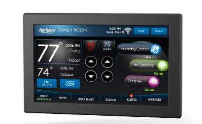 Black Rectangular Wi-Fi Programmable Touchscreen Thermostat