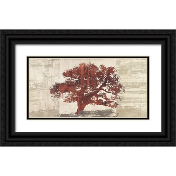 Aprile, Alessio 14x9 Black Ornate Wood Framed with Double Matting Museum Art Print Titled - Rusty Tree Panel