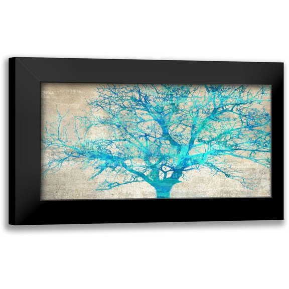 Aprile, Alessio 24x14 Black Modern Framed Museum Art Print Titled - Turquoise Tree