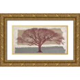 thumbnail image 1 of Aprile, Alessio 24x14 Gold Ornate Wood Framed with Double Matting Museum Art Print Titled - Burgundy Tree on abstract background, 1 of 4