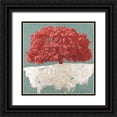 thumbnail image 1 of Aprile, Alessio 26x26 Black Ornate Wood Framed with Double Matting Museum Art Print Titled - Red Tree on Aqua, 1 of 4