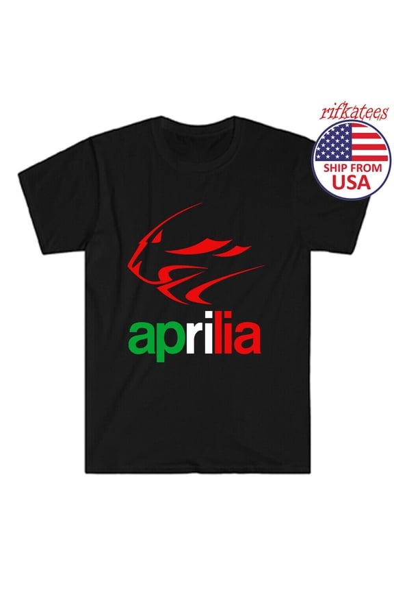 Aprilia Italian Motorcycles Men's Black T-Shirt Size S to 5XL