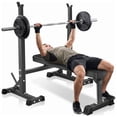 thumbnail image 1 of Primy Adjustable Bench Press, Foldable Olympic Weight Bench with Squat Rack Workout Bench Barbell Rack Stand Strength Training Home Gym Multi-Function for Small Apartments, 1 of 7